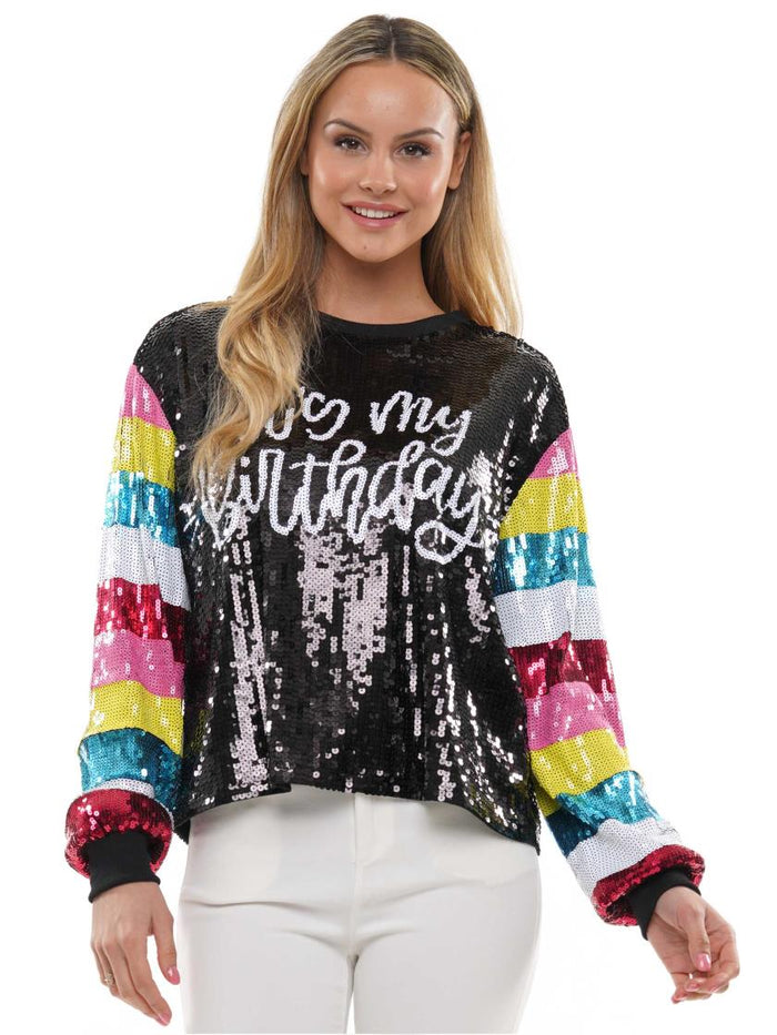 "It's My Birthday" Sequin Sweatshirt