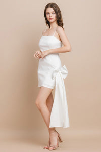Spaghetti Strap Mini Dress With Side Bow Detail