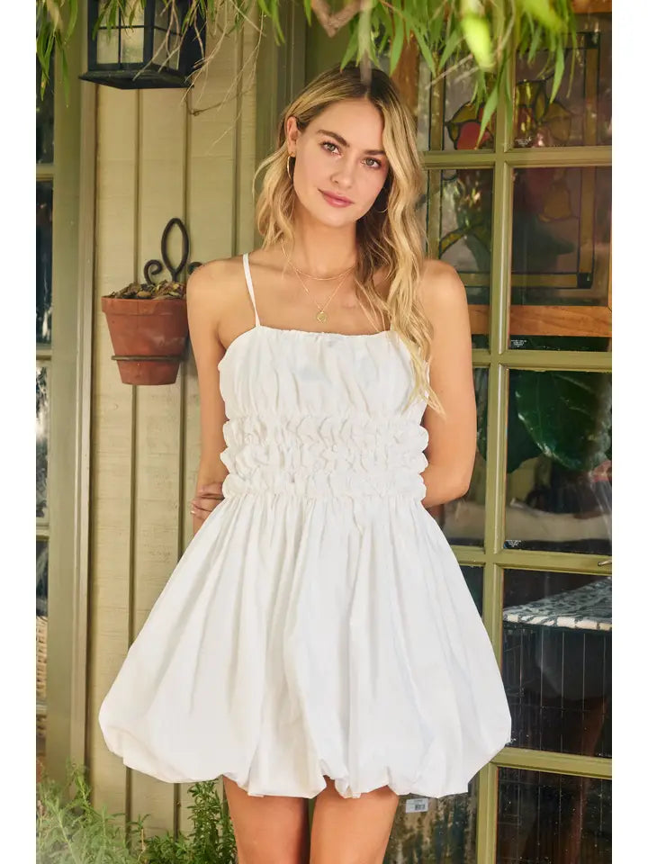 bubble hem mini dress white Bubble Hem Mini Dress – Rosegate