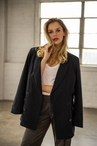 Oversized Cotton Blend Blazer