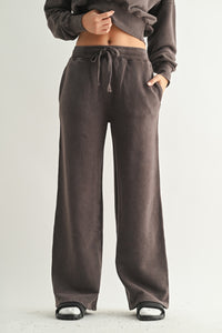 Mineral Wash Luxe Wide-Leg Sweatpants