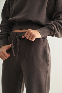 Mineral Wash Luxe Wide-Leg Sweatpants
