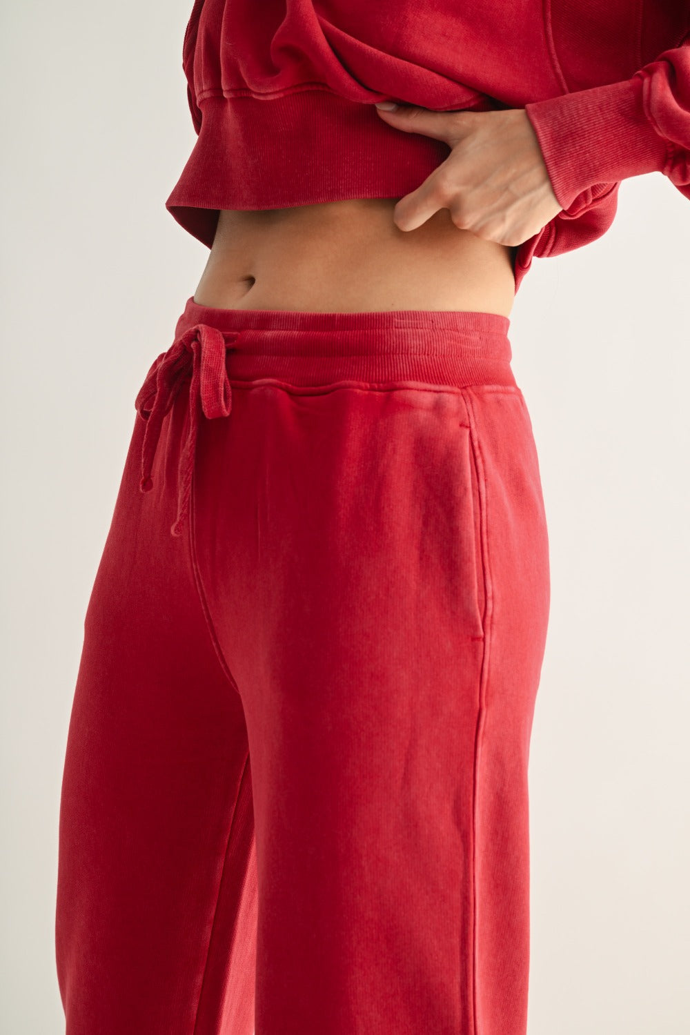 Mineral Wash Luxe Wide-Leg Sweatpants