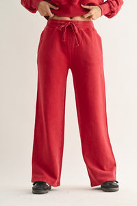 Mineral Wash Luxe Wide-Leg Sweatpants