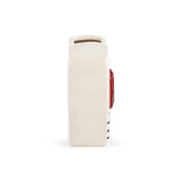 Dots and Stripes Heart Shaped Ceramic Vase - 4in