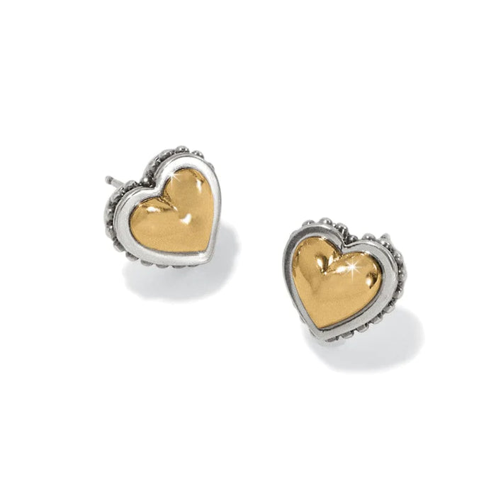 Pretty Tough Petite Two Tone Heart Post Earrings