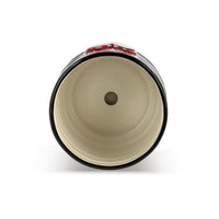 Stripe Red Heart Ceramic Planter & Saucer - 6x7.5in