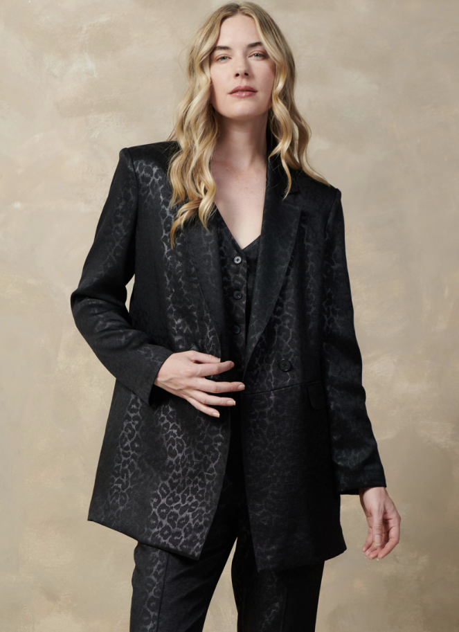 Leopard Double Breasted Blazer