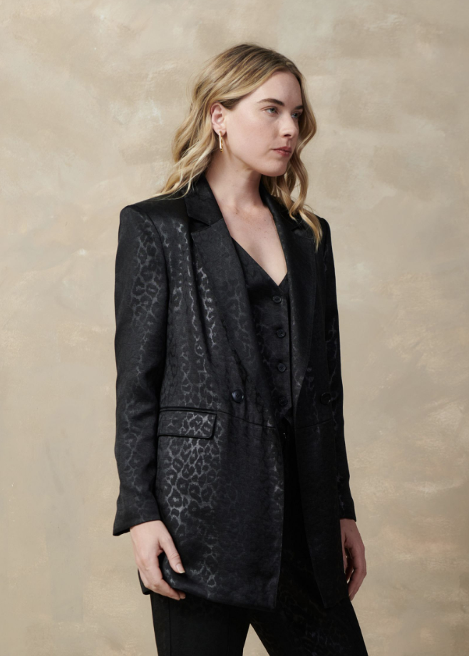 Leopard Double Breasted Blazer