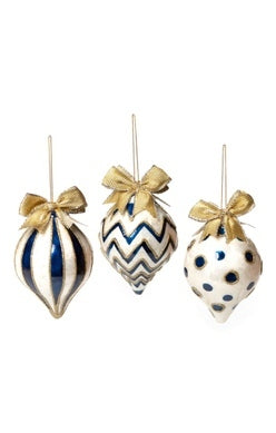 Royal Capiz Drop Ornaments - set of 3