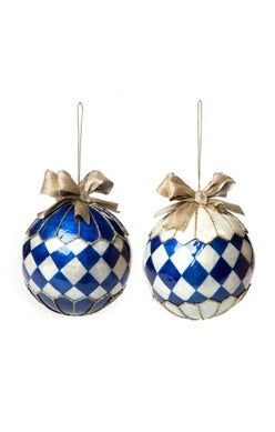 Royal Harlequin Capiz Ornaments - Set of 2