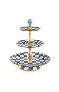 Royal Check Enamel Three Tier Sweet Stand