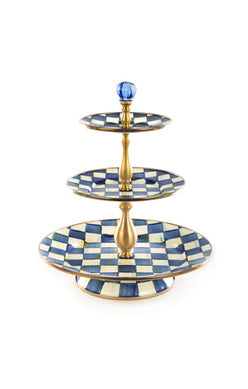 Royal Check Enamel Three Tier Sweet Stand