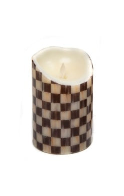 courtly check flicker 6" pillar candle
