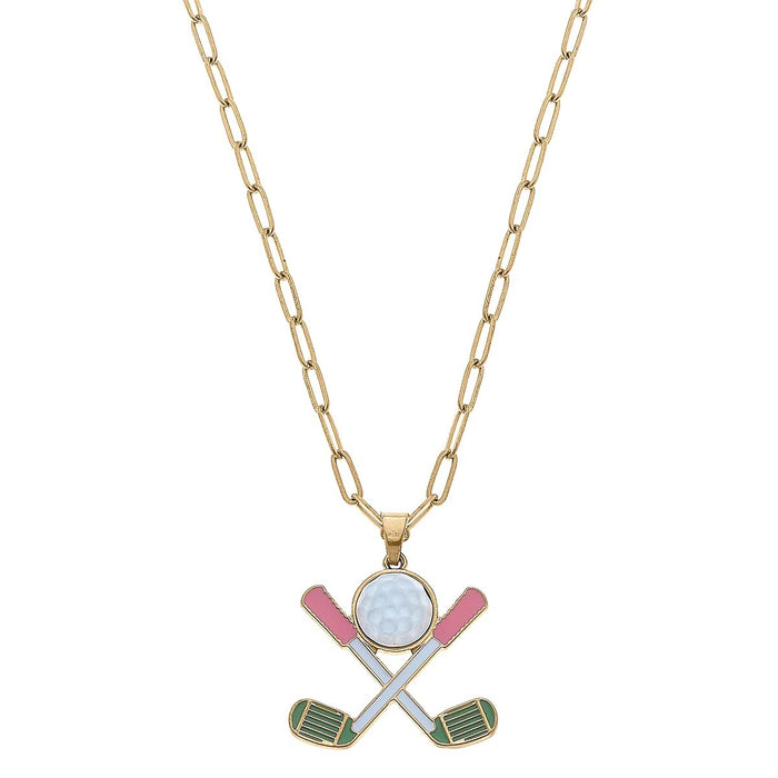 Scout Golf Club Necklace in Pink and Green