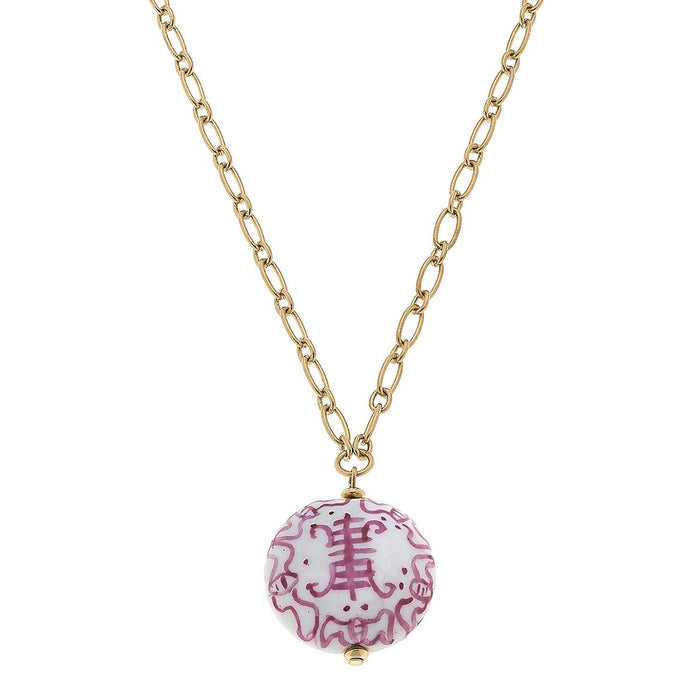 Francesca Chinoiserie Pink/White Necklace