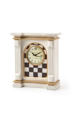 Courtly Check Mantel Clock - off white