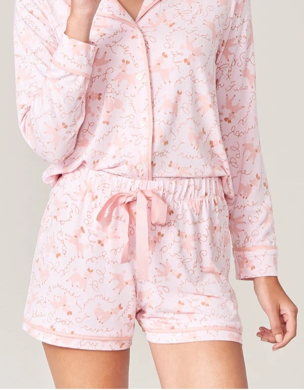 Pajama Short Pink Poodles