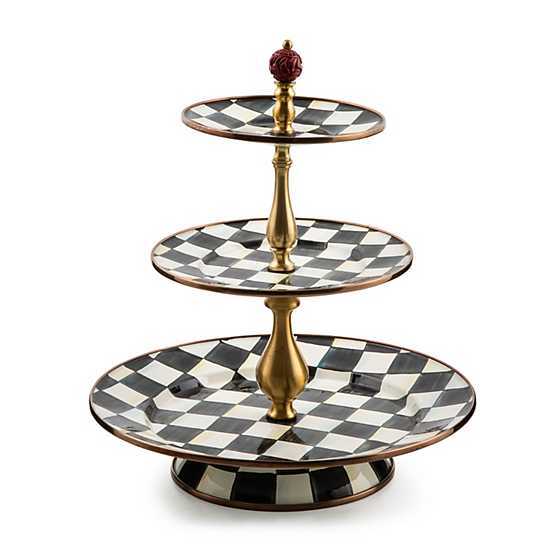 Courtly Check Enamel 3 Tier Sweet Stand