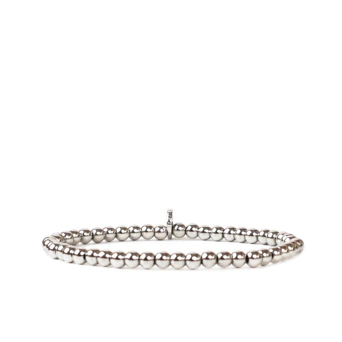 4mm Brass Beaded Ball Bracelet-SIL