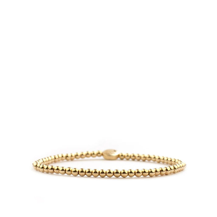 3mm Beaded Ball Bracelet Gold