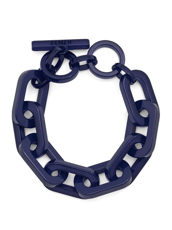 Resin Cable Chain Toggle Bracelet-Navy