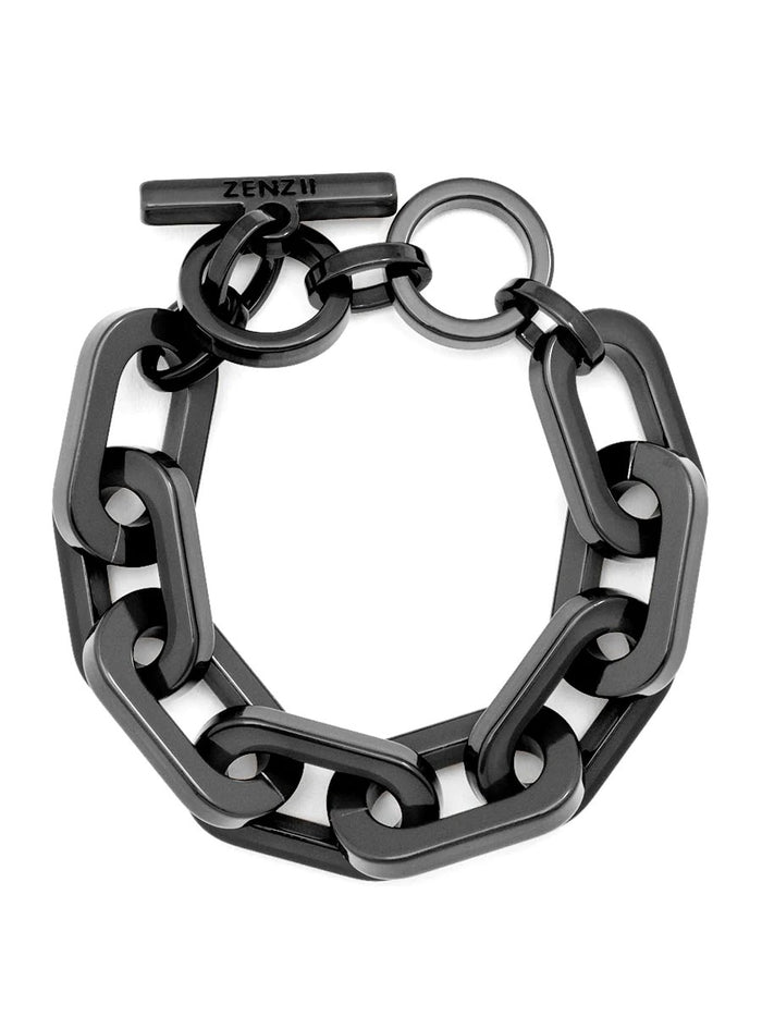 Resin Cable Chain Toggle Bracelet-BLK