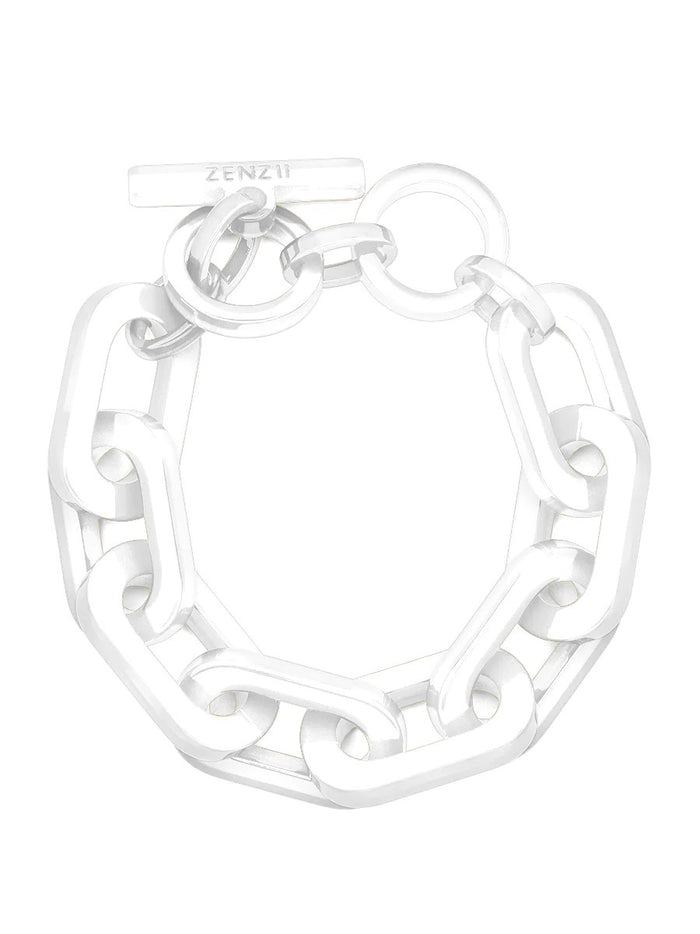 Resin Cable Chain Toggle Bracelet-WHT