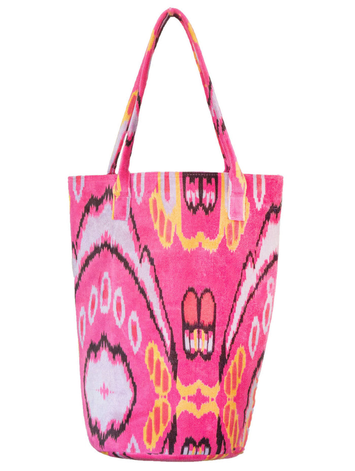 IKAT Velvet Round Bucket Bag-CC Cow Pink