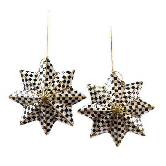 Courtly Check Capiz Star Ornaments - Set of 2