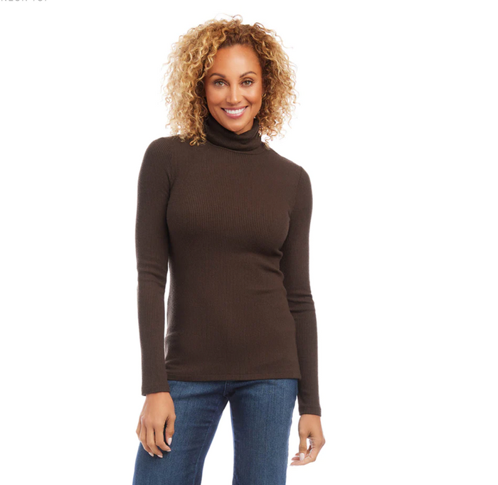 Turtleneck Top - Brown