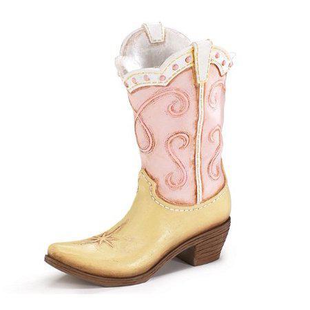 Pink Ladies Cowboy Cowgirl Boot Vase