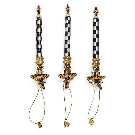 Courtly Check Glass Candle Clips - Set of 3