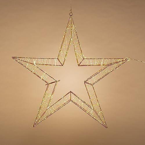 Gerson Company 24 H Electric Gold Iron Star w/ 1200 WW Micro LED Light String