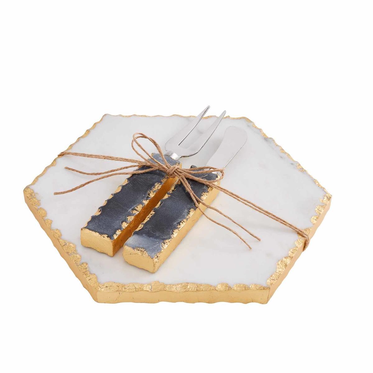 Mud Pie Marble Cheese, 3 Piece Set, White