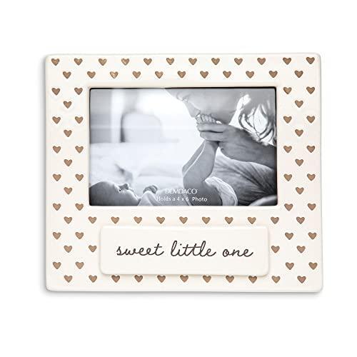 Demdaco Sweet Little One Cream Holds 4 x 6 Inch Photo Ceramic Wall or Tabletop Frame