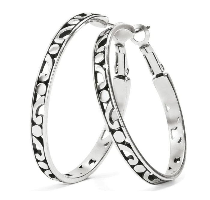 Contempo Large Hoop Earrings - Silver