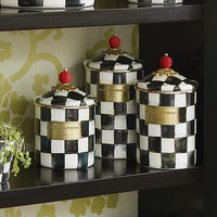 Courtly Check Enamel Canister - Medium