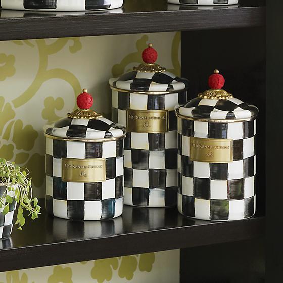 Courtly Check Enamel Canister - Medium