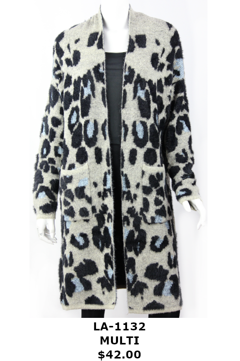 Multi Color Knee Length Jacket