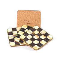 Courtly Check Cork Back Coasters- Set of 4