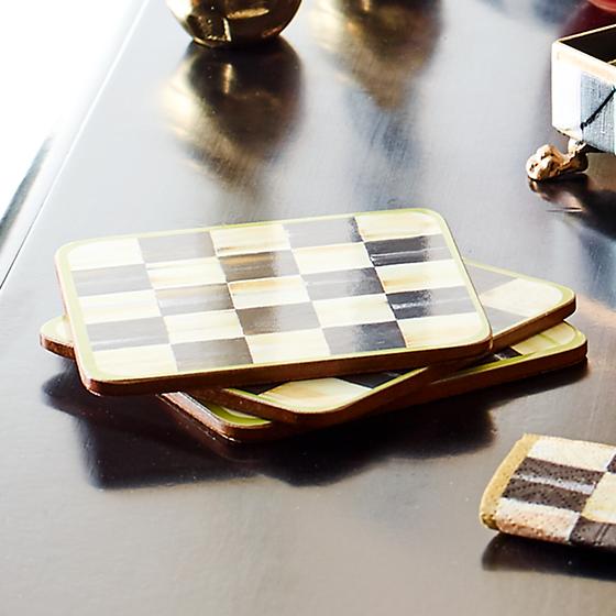 Courtly Check Cork Back Coasters- Set of 4