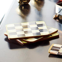 Courtly Check Cork Back Coasters- Set of 4