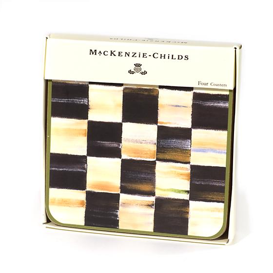 Courtly Check Cork Back Coasters- Set of 4