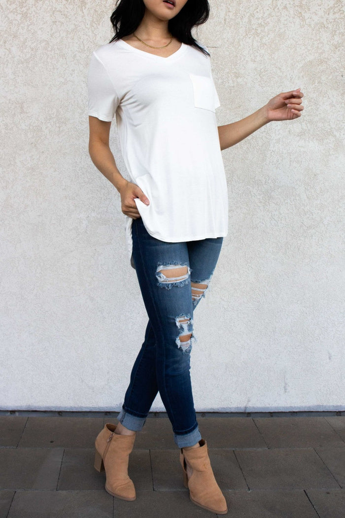 V-neck Pocket Tee