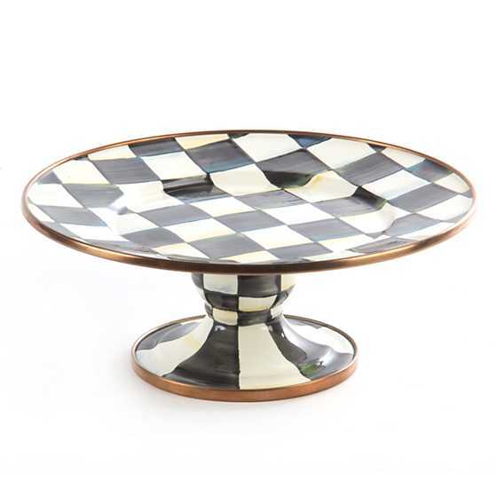 Courtly Check Enamel Pedestal Platter- Mini