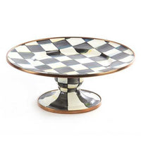 Courtly Check Enamel Pedestal Platter- Mini