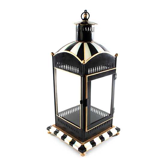 Courtly Stripe Candle Lantern- Large