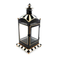 Courtly Stripe Candle Lantern- Large