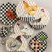 Courtly Check Enamel Egg Plate